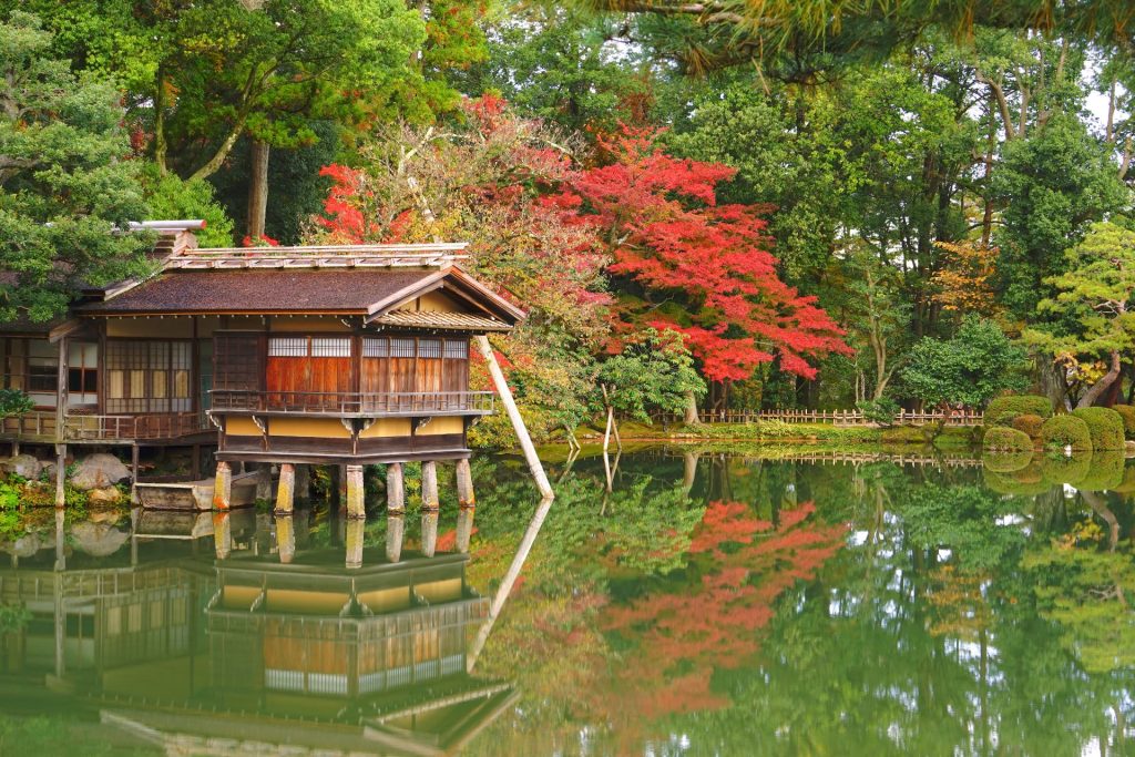 Japanese Garden At Kenrokuen Garden, Kanazawa