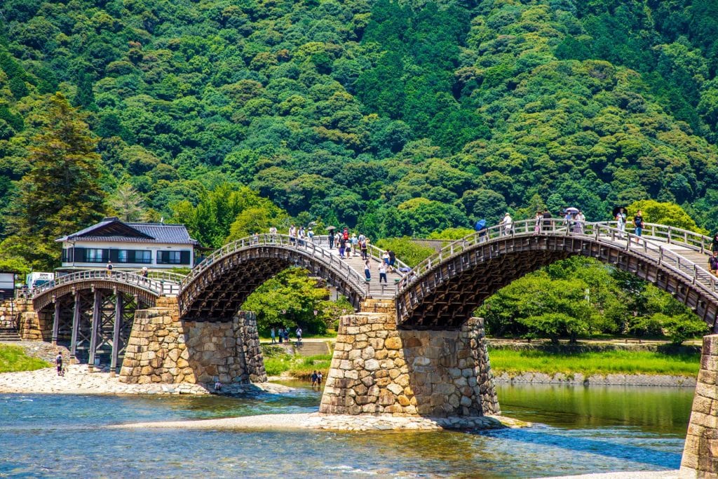 Kintaikyo Bridge On A Clear Day Iwakuni City, Yamaguchi