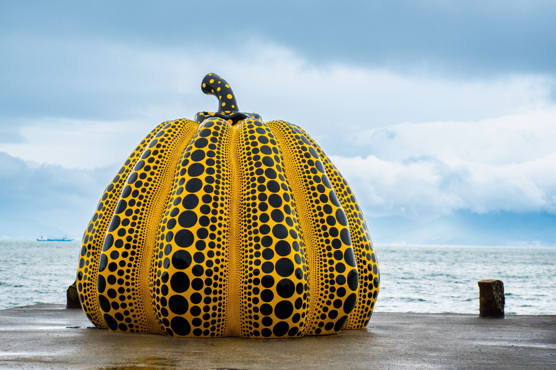 Naoshima Island Pumpkin Art Installation